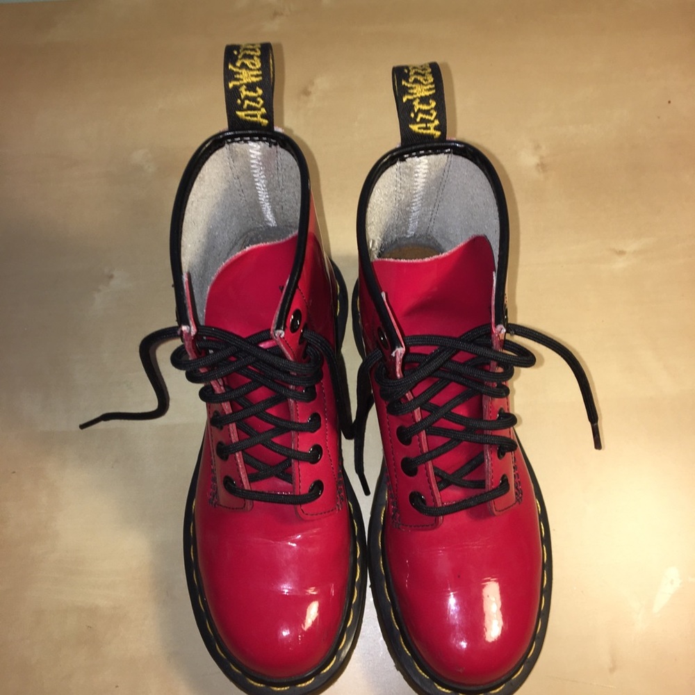 Dr. Martens cherry red patent